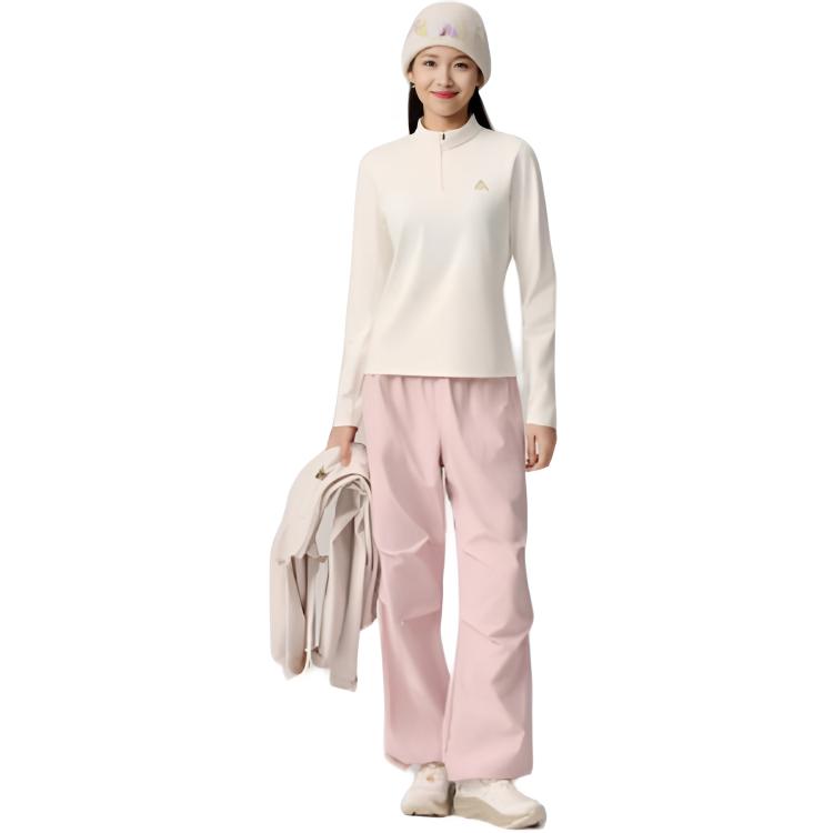 Anta Outdoor Series Stand Collar Pullover Comfortable Long Sleeve Knit Top Women tops 962546403-1