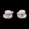 1Set/2Pcs 1:12 Dollhouse Miniature Cherry Ceramic Cup Saucer Kitchen Tableware Model Decor Toy Doll House Accessories