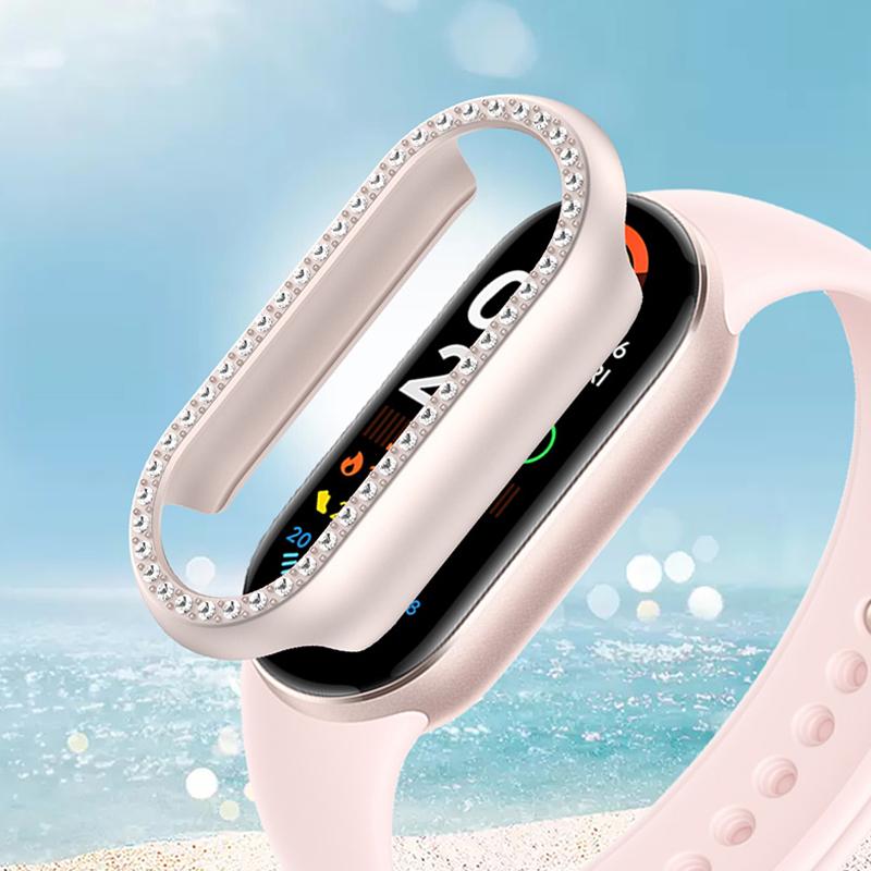 Diamond Case For Xiaomi Mi Band 9 Cover Accessories All-Around hollow PC Protective Bumper Frame shell For Xiaomi Mi Band 9 NFC