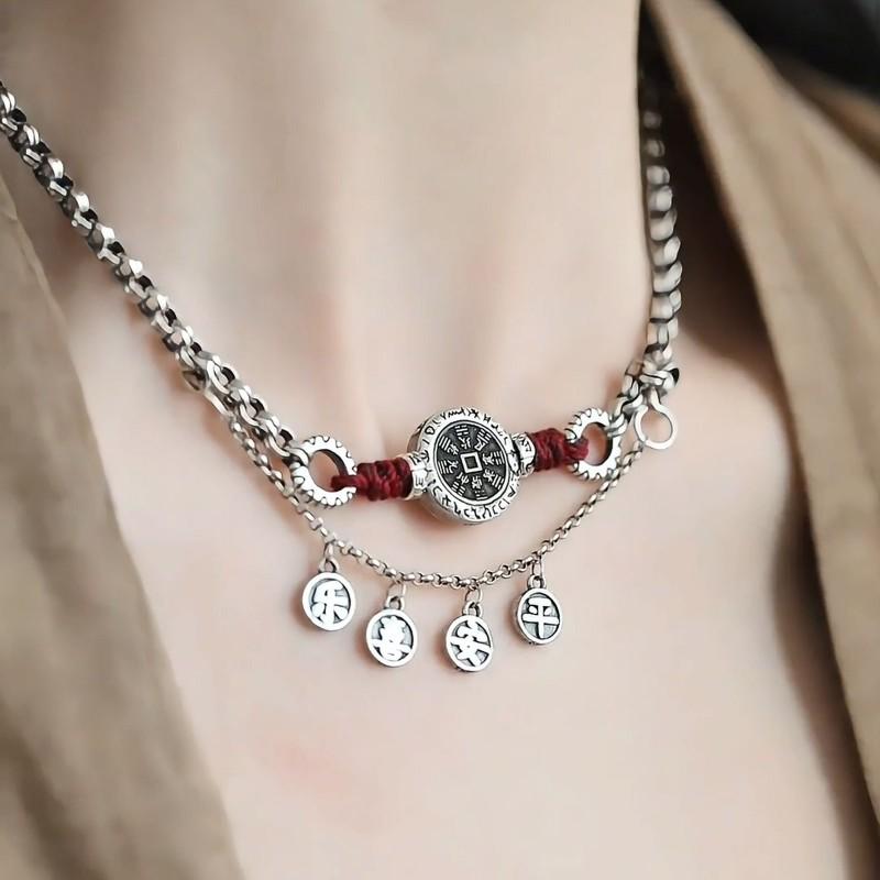 Vintage Chinese Style Anklet Women - Plated Charm With Red Braided Cord Ethnic Boho Jewelry