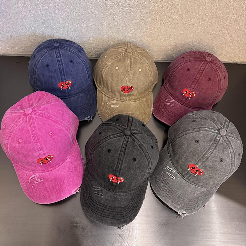 Crying Heart Shaped Baseball Cap With Washed Cotton For Summer Sun Protection Outdoor Casual