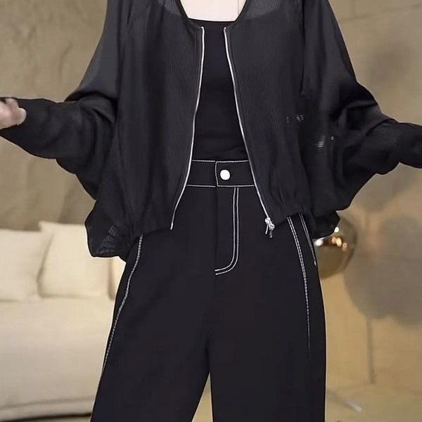 Fat Girl Bat Sleeve Long Sleeve Sun Protection Clothing Women's Summer Niche Thin Jacket Short Top