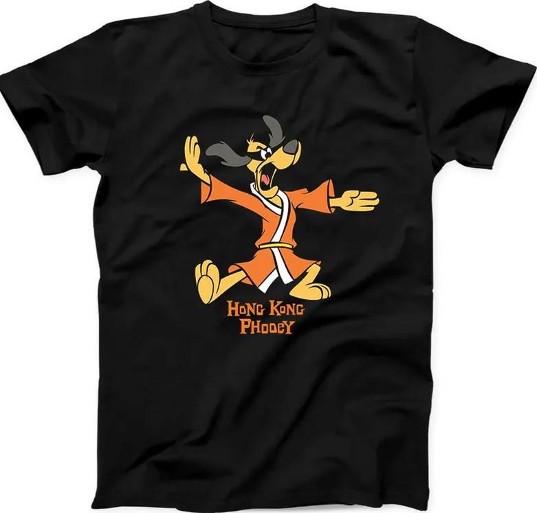 Hong Kong Phooey Funny Animation Cartoon Retro Gift Tee Black TTshirt Unisex T-Shirt XXXXL