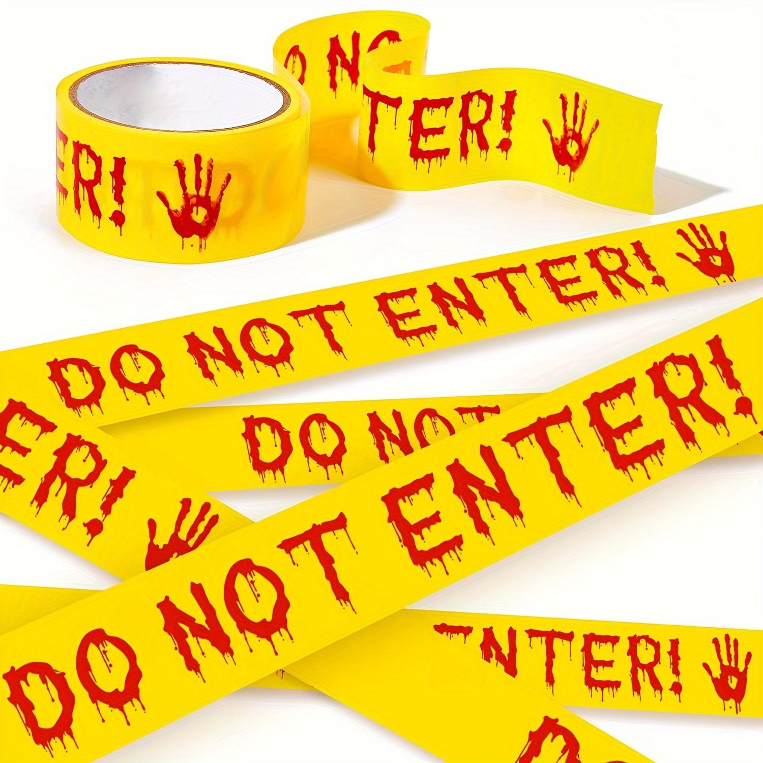 

Halloween Caution Tape with Bloody Handprints - 82ft Warning Ribbon for Horror Theme Party Decoration, Scare Accessory As shown