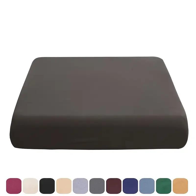 1pc Spandex Cushion Cover Solid Color Elastic Sofa Cover Pet-friendly Couch Protective Case Furniture Protector for Living Room