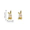 Cute Rabbit Ear Studs Simple Ladies Pearl Earrings Accessories Rabbit Earrings  Women