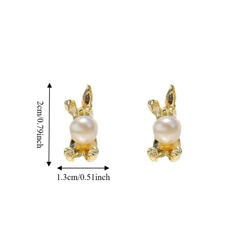 Cute Rabbit Ear Studs Simple Ladies Pearl Earrings Accessories Rabbit Earrings Women