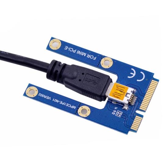 Mini PCI-E para PCI-E x16 Riser Placa Gráfica Externa + Cabo USB 60 para Laptop