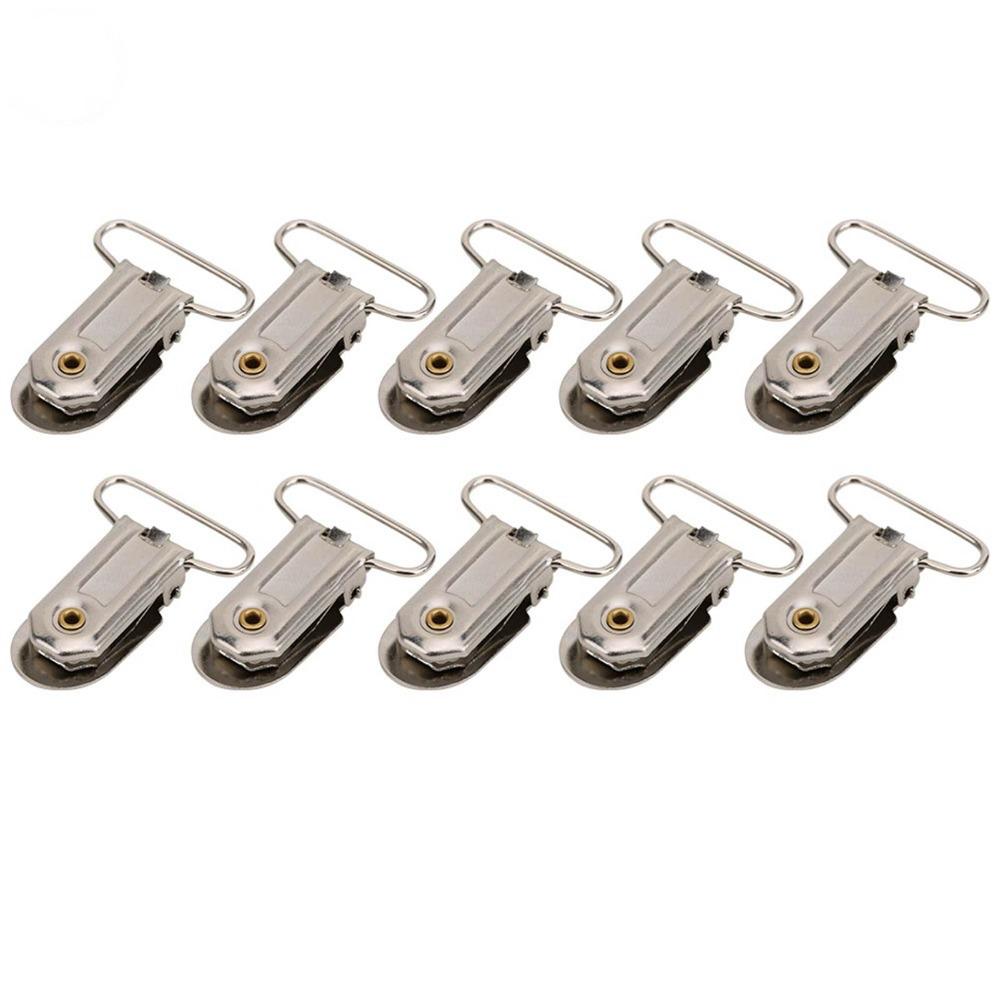 20pcs Metal Material Suspender Snap Silver Duckbill Shape Clips  Clothes Decoration