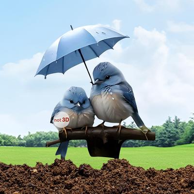Art Style, Bluebird Umbrella, Garden Stakes, Acrylic Floor Piers, Outdoor Garden, Courtyard Lawn Props, Decoration