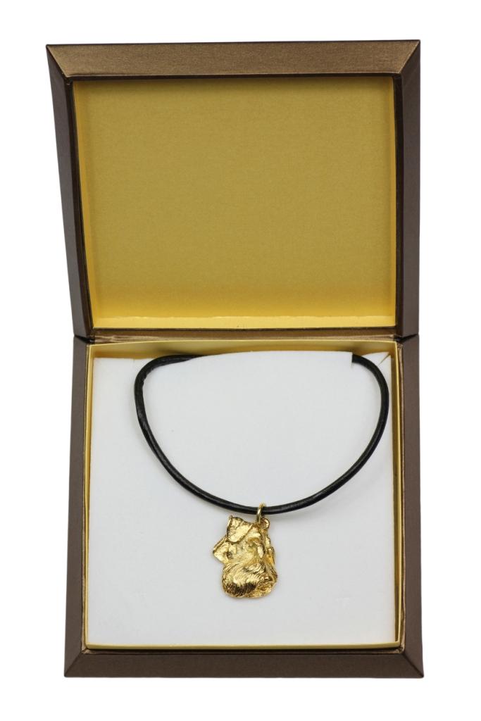 

Schnauzer IV - Dog necklace in gift box, gold-plated pendant for dog fan, striking jewellery by Art-Dog