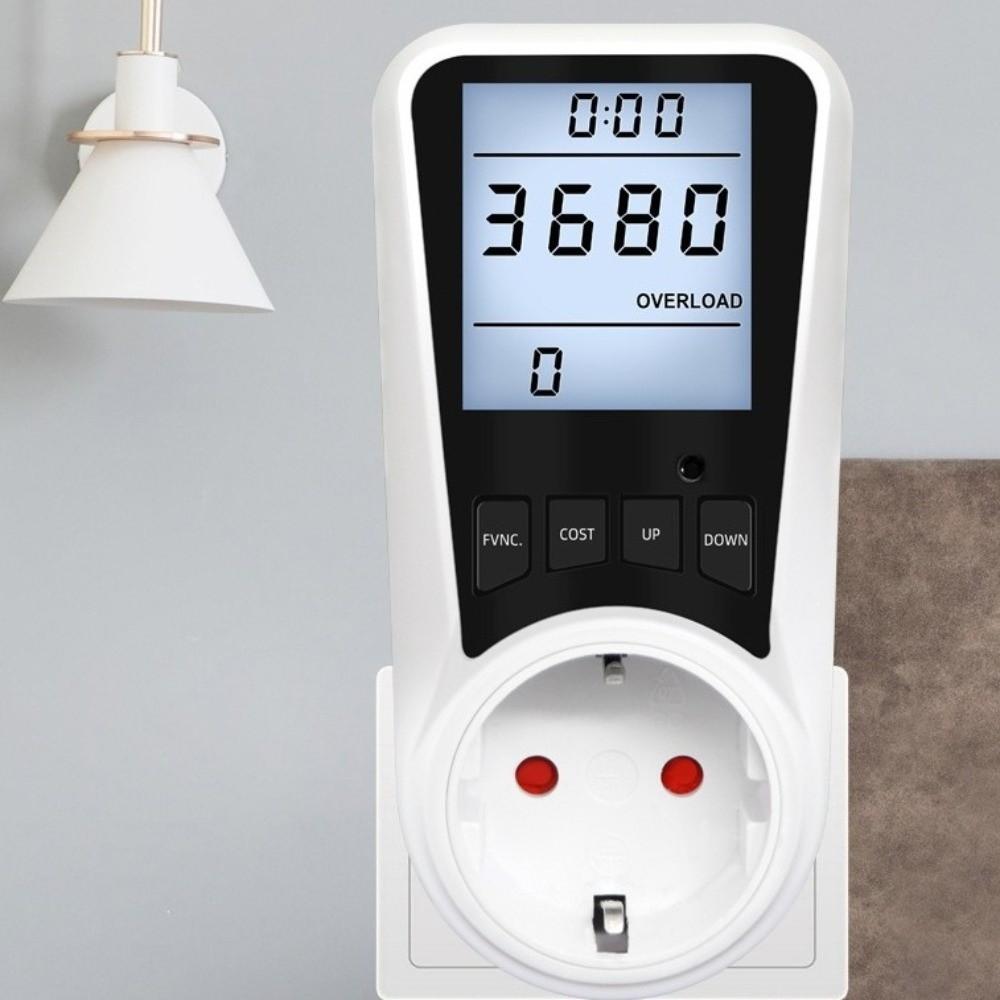 Digital Display Electrical Energy Monitor Socket LCD Screen Backlight Watt Meter Socket EU/US/UK Plug Real-time Monitoring