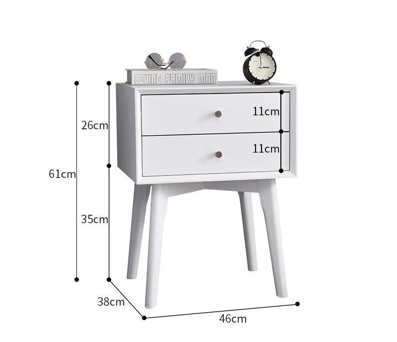 Bedside Table Solid Wood Nordic Bedroom Small Apartment Simple Modern Creative Bedside Storage Narrow Cabinet Simple