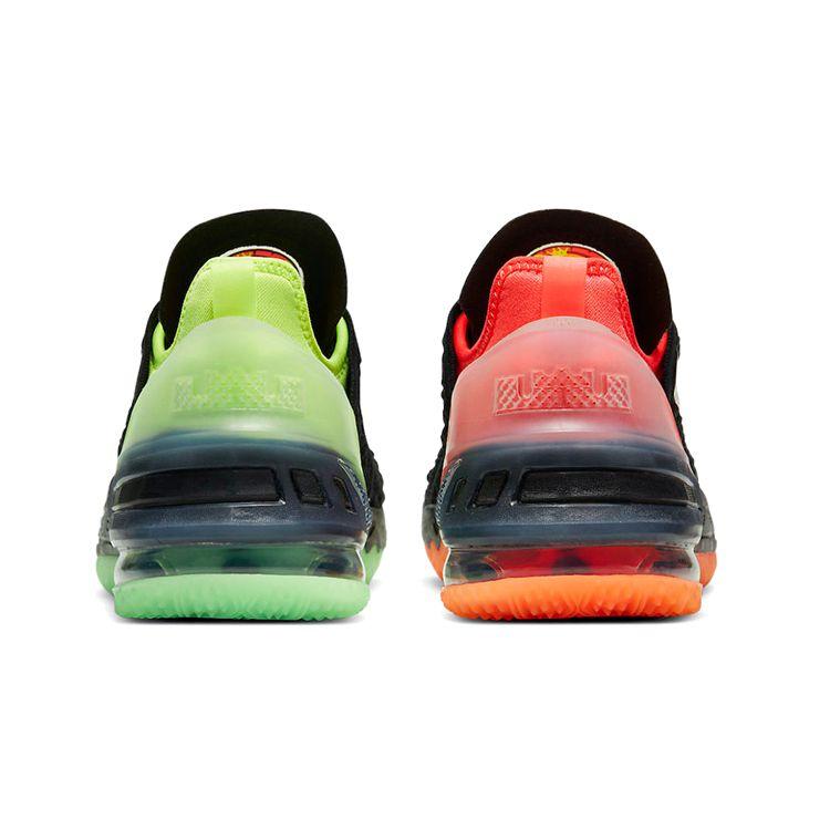 Nike LeBron 18 GS Black Crimson Volt Kids Sneakers Bright-Crimson Total-Orange CW2760-009