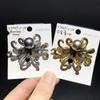 Vintage Vergoldete Perlen-Oktopus-Brosche - Einzigartiges getrocknetes Garnelen-Design-Accessoire