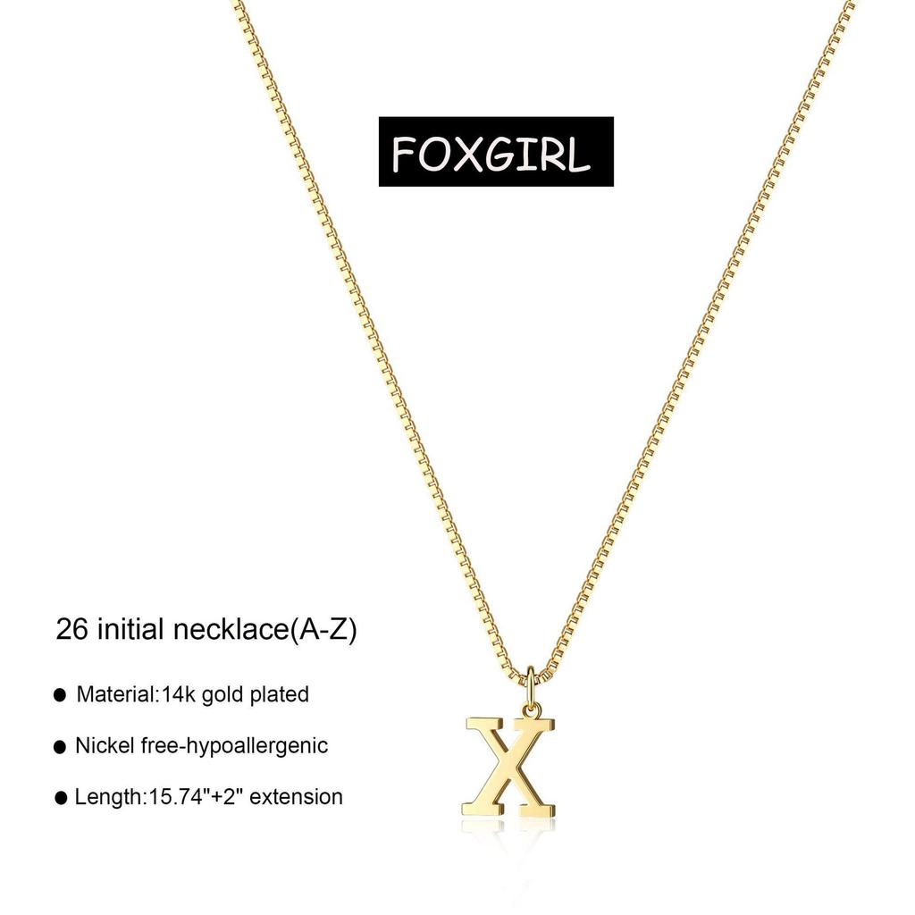 26 Initial Stainless Steel Necklace for Women - Trendy & Simple, No-Fade Design
