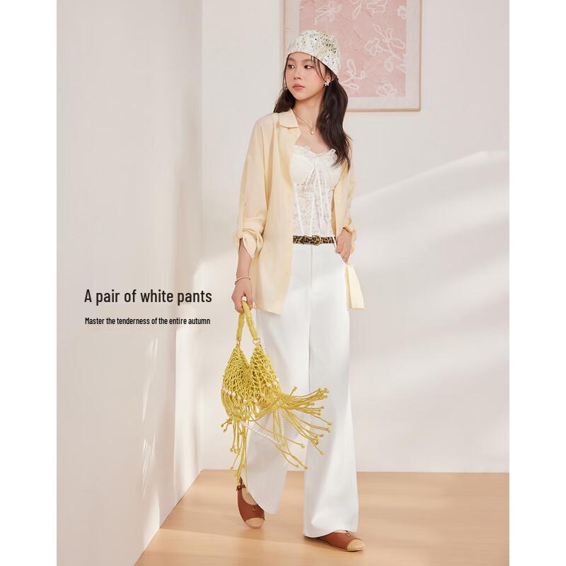 IEF French Style Casual Wide-Leg Trousers