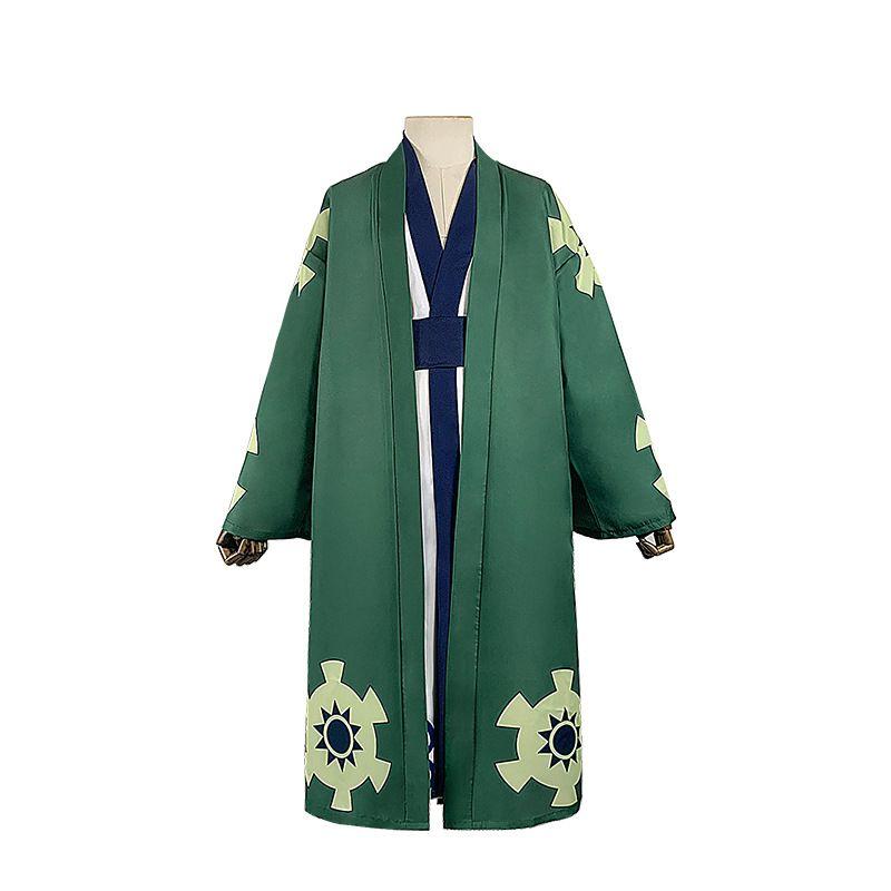 One Piece Zoro Cosplay Costume Wano Country Zoro Taro Yukata Japanese Kimono Set Cosplay Outfit