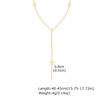 Heart Drop Lariat Chain Necklace For Women, Y Shape Long Chain Stainlss Steel 18K Gold Color  Layered Jewelry