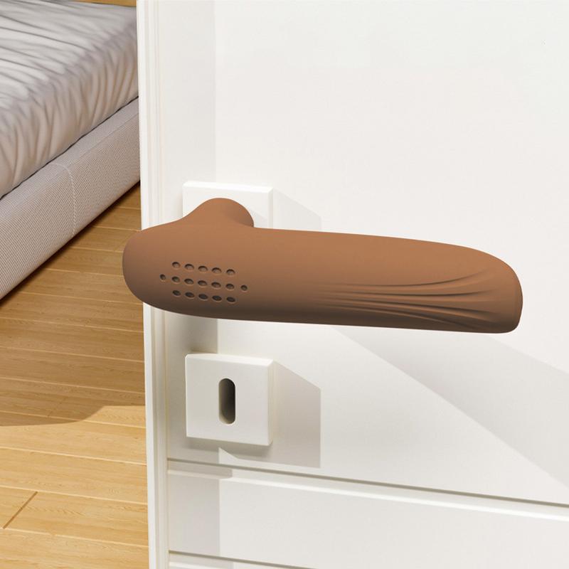 Silicone Door Knob Cushion L-Shaped Anti-Slip Door Lever Protectors Anti-Collision Safety Door Grip Sleeve All-Weather Comfort
