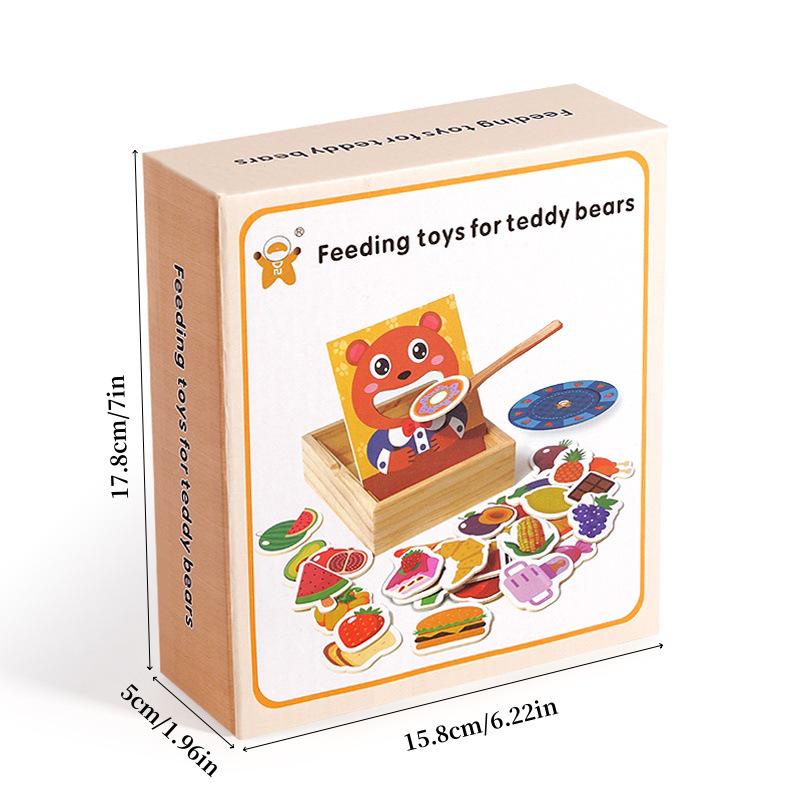 Bear Feeding Role-Play Wooden Toy: Early Childhood Education for Toddlers and Fine Motor Skills Development