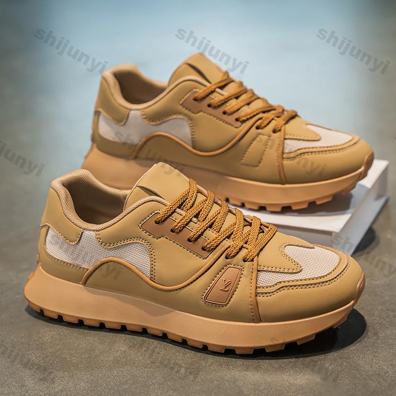 Fashion Men's White Sneakers Autumn Fashion Lace Up Outdoor Casual Shoes Lightweight Comfortable Mesh Breathable Non Slip Running Shoes