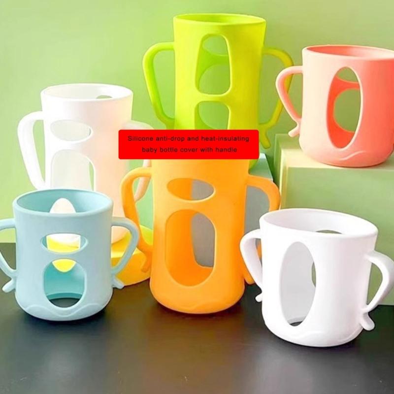 Hitzebeständige Silikon-Babyflaschenhülle mit rutschfestem Griff für sicheren Halt und Hitzeschutz