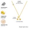 Sideway Zircon Cherry Pendant Necklace, Thin Chain Choker Necklace Stainless Steel, Women's Gold-plated Jewelry