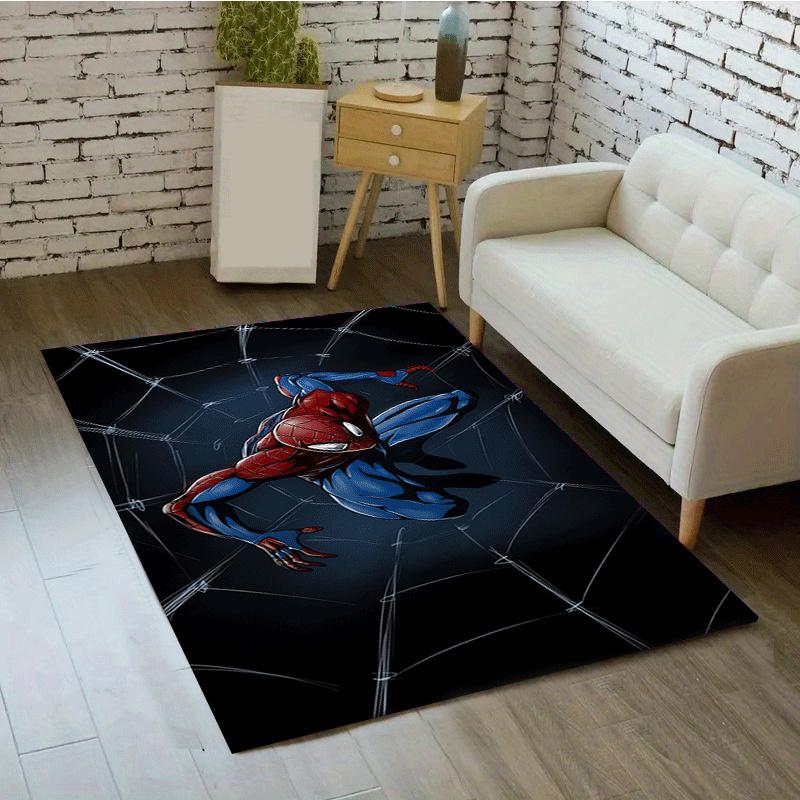 1pc Spider-Man Pattern Area Rug Soft Flannel Floor Mat for Living Room,Office,Bedroom and Carpet,Sofa Coffee Table Floor Mat