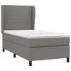 Maison Exclusive - Dark Grey Slat Bed Base and Mattress 90x190 Cm Fabric