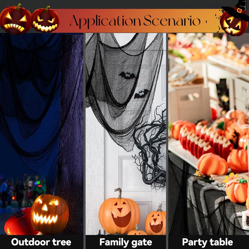 1pc,Halloween Black Scary Cloth - Ghost Fabric Cloth for Haunted House - Halloween Decorations for Outdoor or Indoor Parties