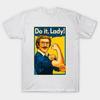 Asian Size Men Black Print T-shirt Do It Lady No-Cut Print Cotton Tshirt