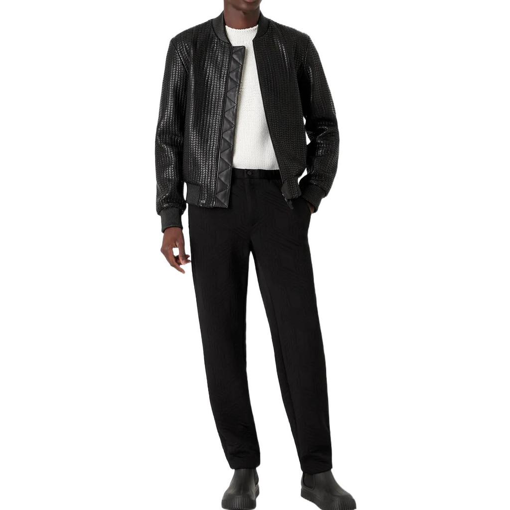 Emporio Armani Casual Pants Men's Black Moderate Straight Fit Pants H31P41-C1247-1999