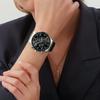 Swatch Metal Series Quartz Movement 30m Waterproof Watch 43mm Black Dial Stainless Steel Case Steel Bracelet Unisex watches Silver YVS495G