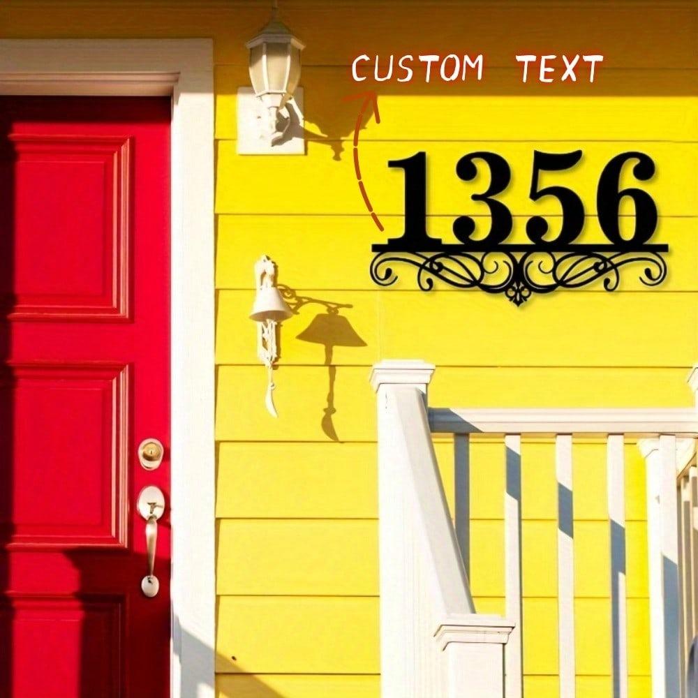 Custom Metal House Number Sign Address Plaque Personalized Name Plate Outdoor Rustproof Garden Decor Unique Yard Art Gift Housewarming