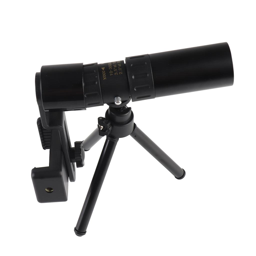 Monocular Telescope 10X 300X Magnification 40mm Lens Monocular with Phone Holder and Mini Tripod for Bird Watching