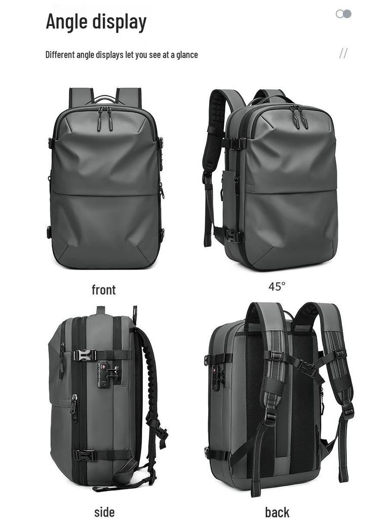 Men's Premium Business Travel Waterproof Backpack with Vacuum Compression