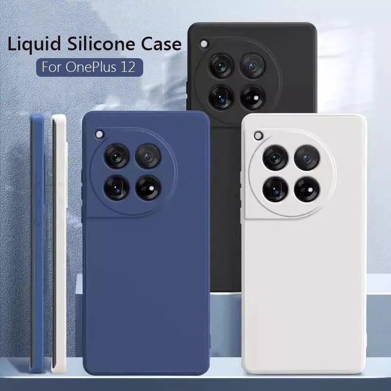 

Для OnePlus 12 чехол противоударный жидкий силиконовый мягкий чехол для One Plus 12 OnePlus12 5G чехол для телефона Coque Fundas