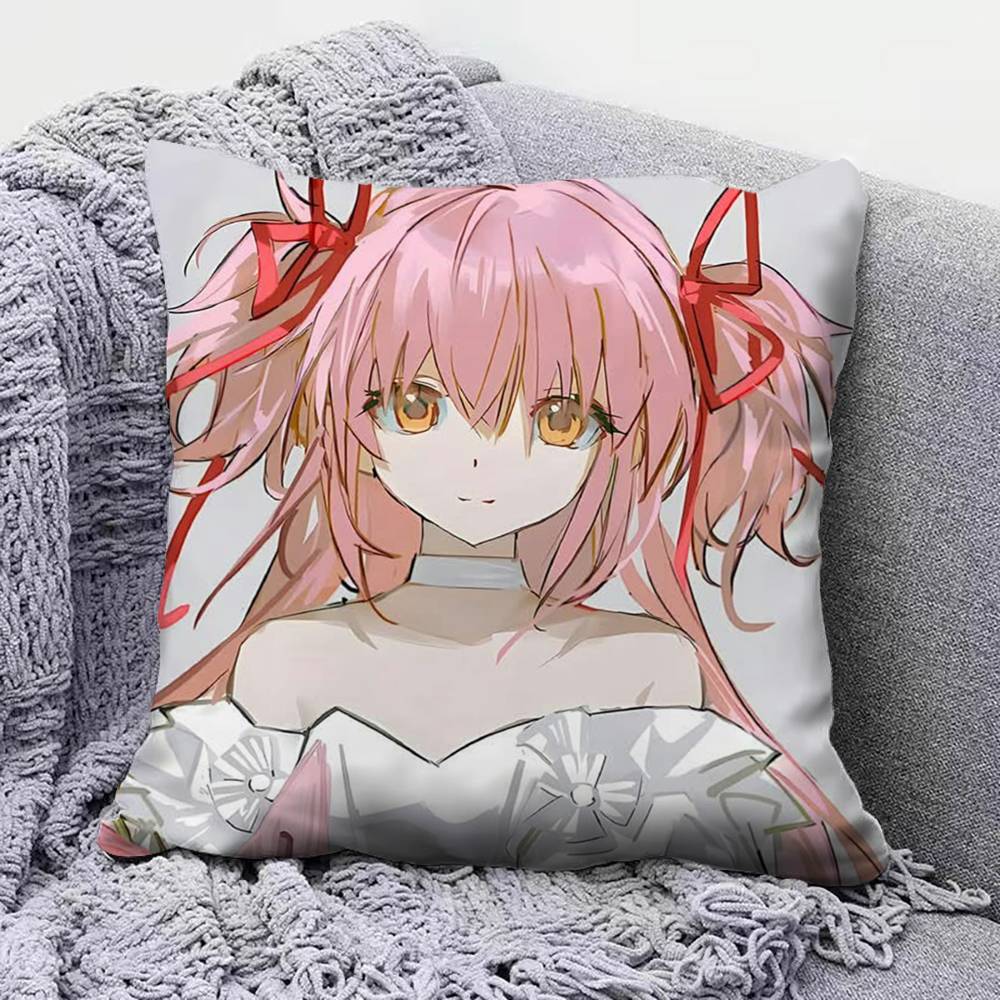 Madoka Kaname Anime Girl Puella Magi Madoka Magica Pillow Covers Home Sofa Cushion Covers and Aecorative Custom