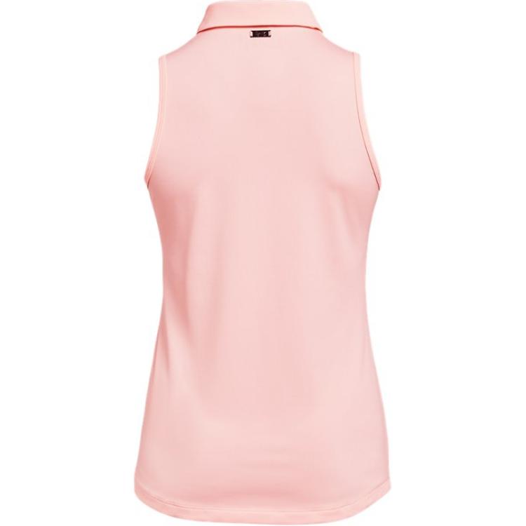Under Armour Golf Sleeveless Polo Shirt Women tops Pink 1363950-658