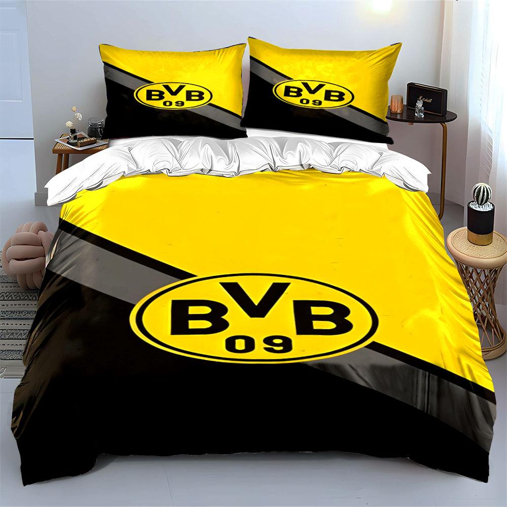 Gelbes BVB 09 Logo. Bettwäsche-Sets Bettbezug-Sets Bettbezüge Kissenbezüge(1* Bettbezug 2* Kissenbezüge ohne Bettdecke)