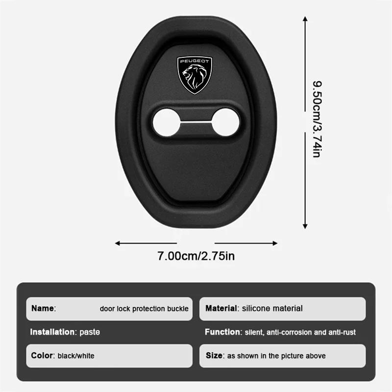 2/4Pcs Silicone Car Door Lock Cover Protective Decoration Case For Peugeot 408 4008 308 3008 Rifter 5008 508 2008 208 301 407