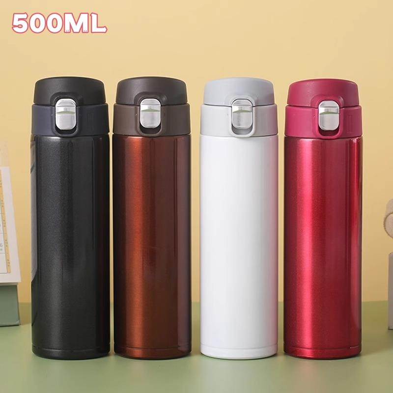 500ml Edelstahl Thermobecher Outdoor Thermosbecher Tragbare Vakuumflaschen Kalt und Heiß Thermoflasche Kaffeebecher Wasserflasche