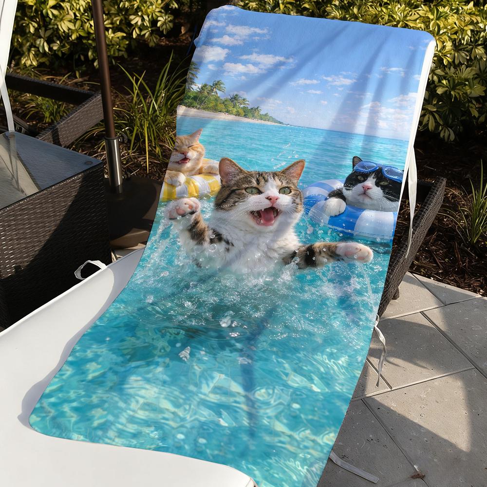 Cat Swimming Ring Towel Quick Drying Beach Towels Are Suitable For Swimming Pools Camping Yoga And The Gym