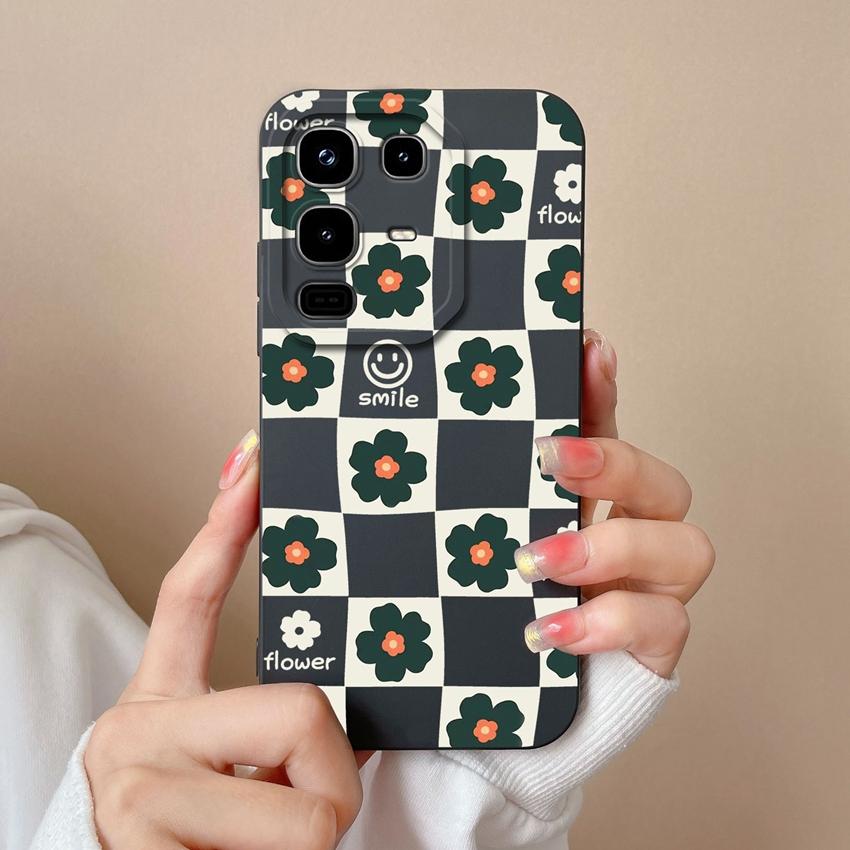 Cover Case For Infinix Note 50 Pro Plus 50S 50X Beautiful Plaid Pattern Soft Liquid Silicone High Quality Screen Protector For Infinix Anti Fall Shell
