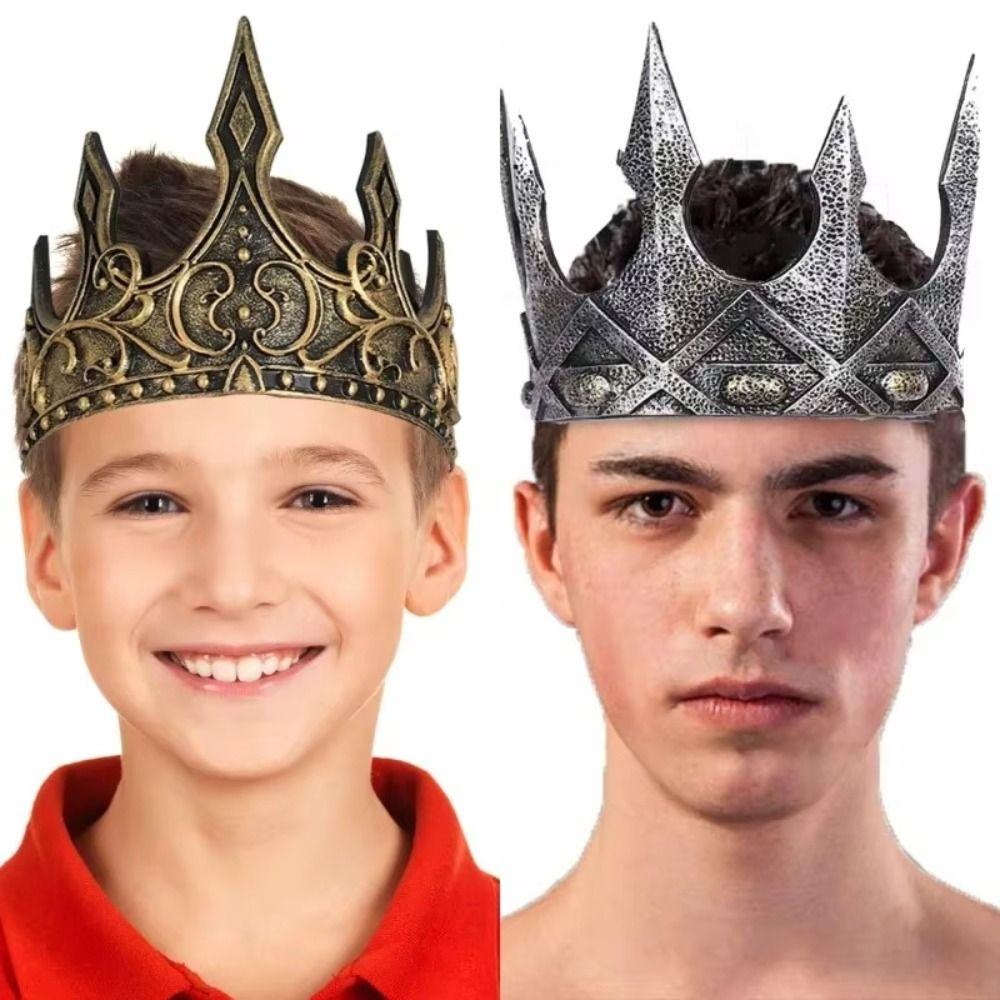 Bar Mitzvah Crown King Crown Hair Hoop Round Tiaras Simple PU Prince Crowns  Hair Ornaments