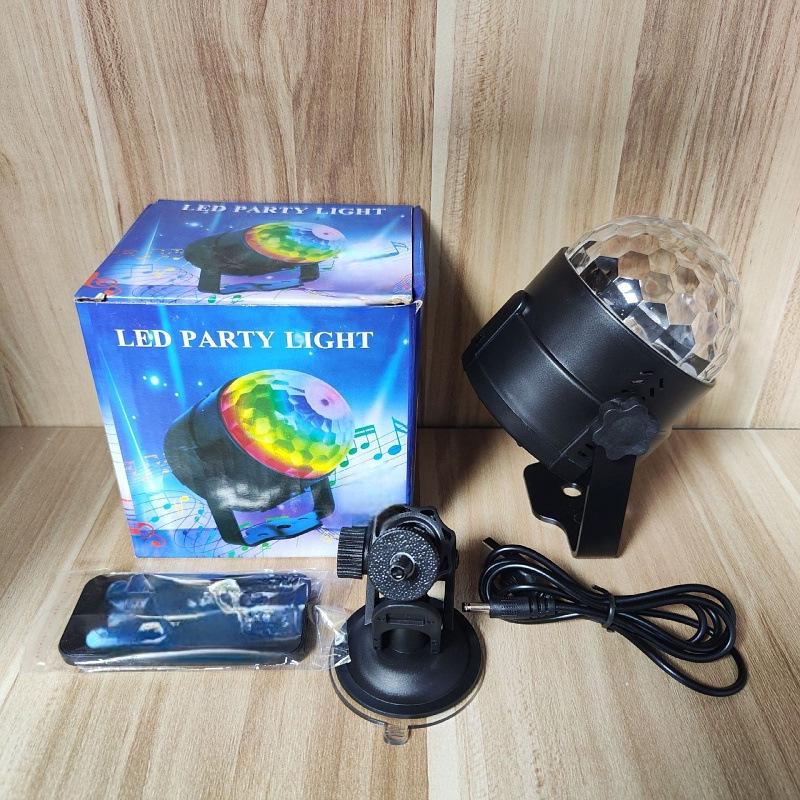 Mini LED Colorful Rotating Magic Crystal Ball Light with Sound Control for Home, KTV, Bar, and Strobe Effects