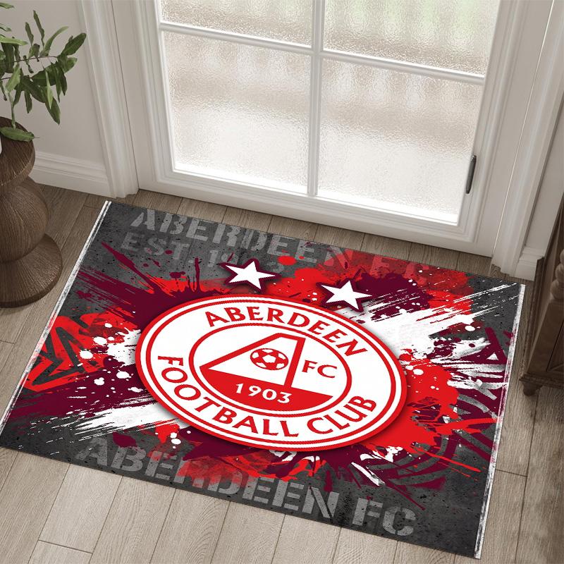 Aberdeen FC Design Crystal Velvet Carpet Cozy Non?Slip Printed Rug For Bedroom Living Room Entrance