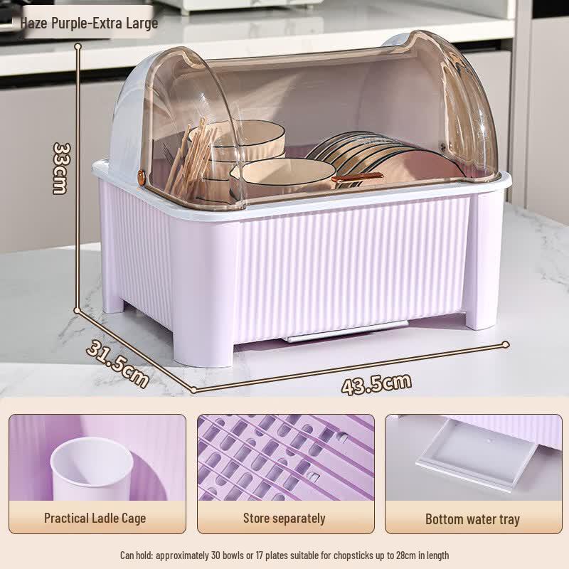 Covered Kitchen Dish Drainer