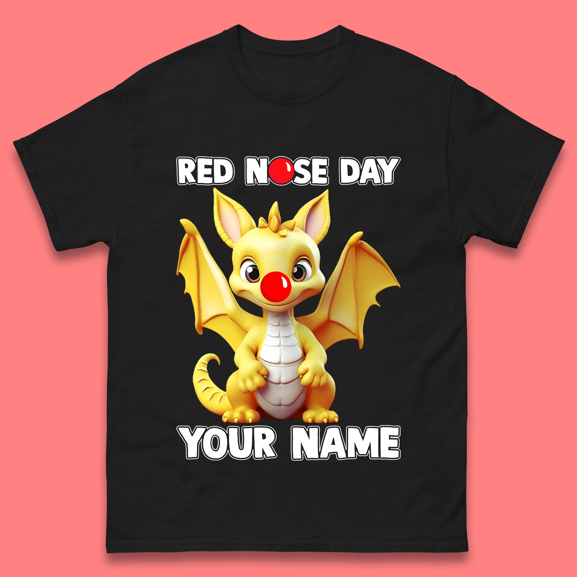 Personalised Dragon Red Nose Day Mens T-Shirt Womens Tops Tees S